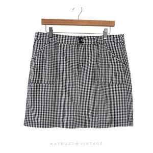 Gingham Skort 14 Blue White Check Preppy Beach Classic Picnic Summer Beach